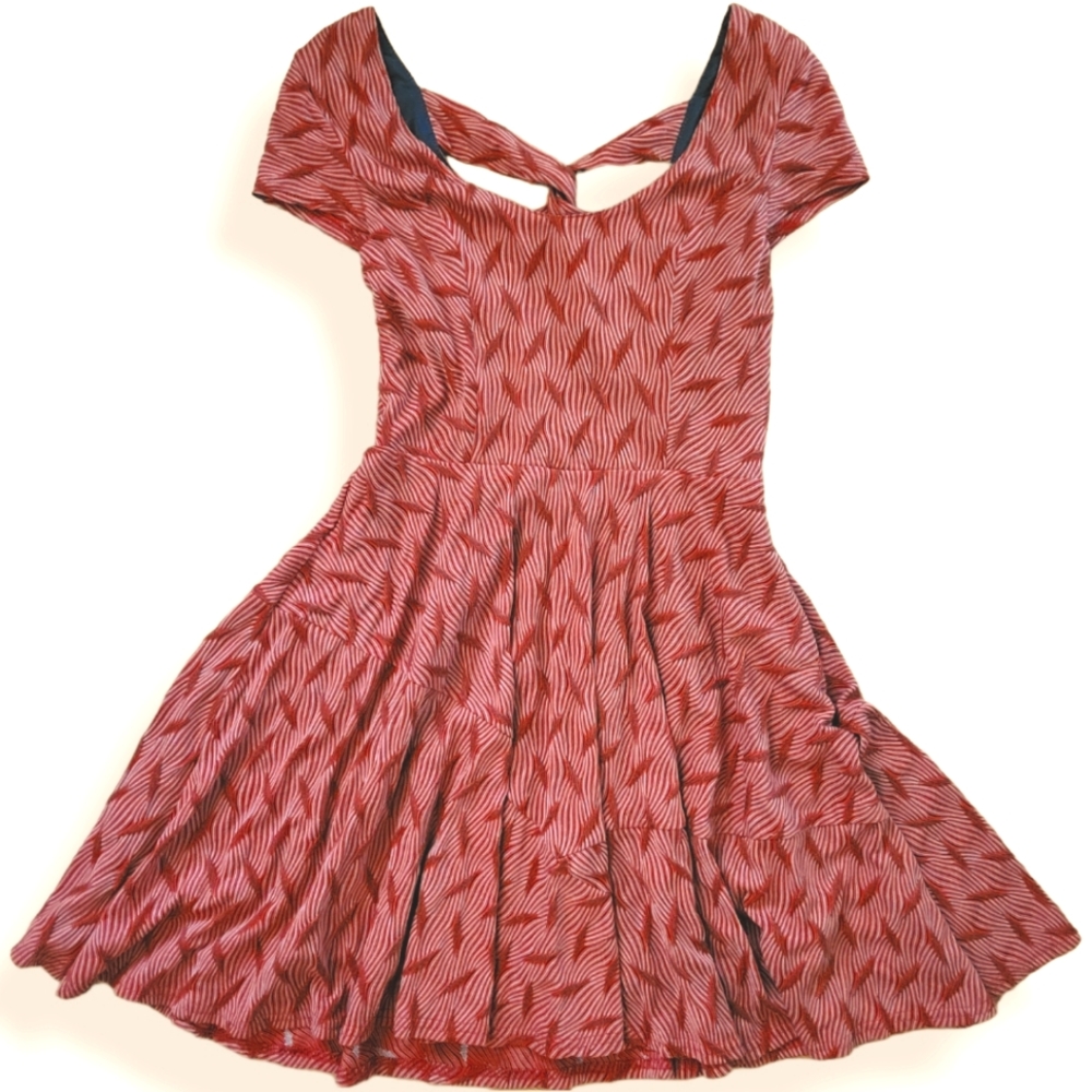 BAR III Reno Textured Criss-Cross Fit & Flare Sundress Flame Scarlet Orange